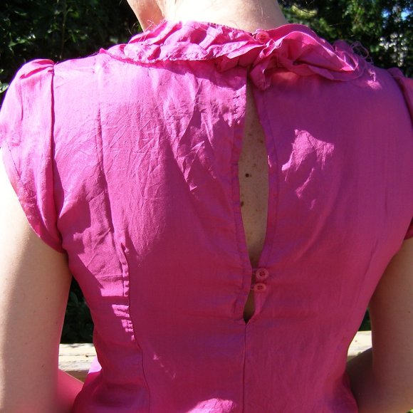 NEW Size M Kimchi Blue Fuchsia SILK Tunic dress - Picture 8 of 15